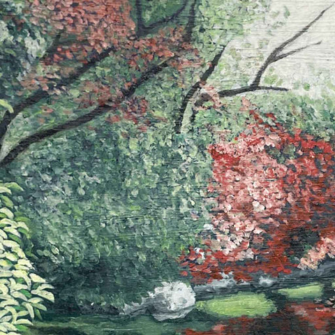 Waterfront and Egrets in the Botanical Garden Oil Painting Buy Now on Artezaar.com Online Art Gallery Dubai UAE