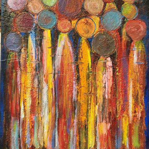 We are together Abstract acrylic painting Buy Now on Artezaar.com Online Art Gallery Dubai UAE