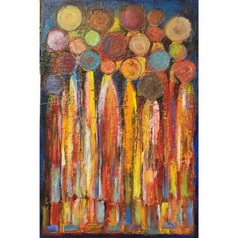 We are together Abstract acrylic painting Buy Now on Artezaar.com Online Art Gallery Dubai UAE