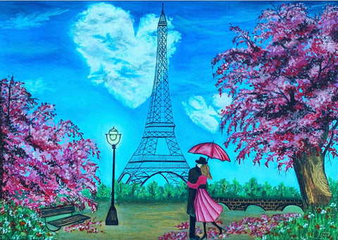 Love Is In The Air Mixed Media Painting Buy Now on Artezaar.com Online Art Gallery Dubai UAE