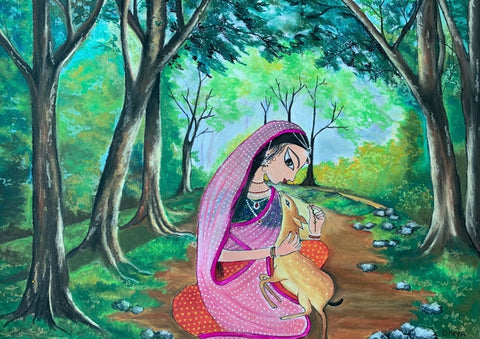 Wilderness Fine Art Mixed Media Painting Buy Now on Artezaar.com Online Art Gallery Dubai UAE