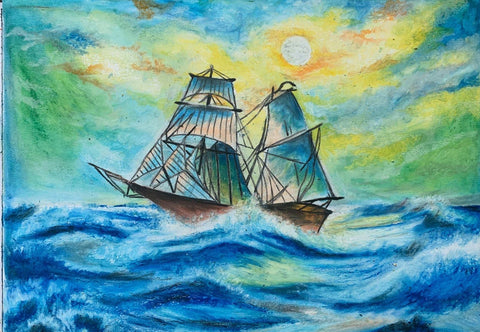 In The Storm Fine Art Mixed Media Painting Buy Now on Artezaar.com Online Art Gallery Dubai UAE