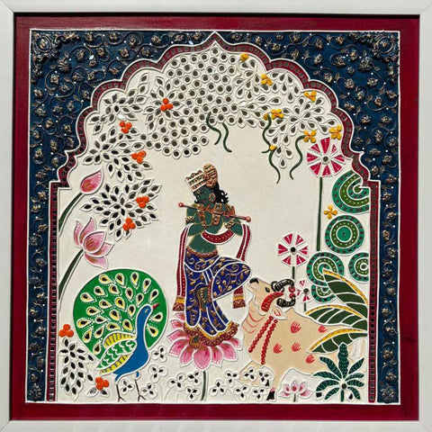 Whimsical Garden Mixed Media Painting Buy Now on Artezaar.com Online Art Gallery Dubai UAE