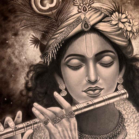 Whispers of the Eternal Flute Sketch and Drawing Buy Now on Artezaar.com Online Art Gallery Dubai UAE