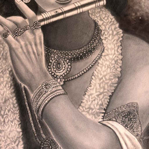 Whispers of the Eternal Flute Sketch and Drawing Buy Now on Artezaar.com Online Art Gallery Dubai UAE