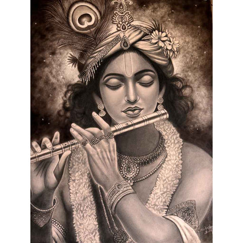 Whispers of the Eternal Flute Sketch and Drawing Buy Now on Artezaar.com Online Art Gallery Dubai UAE