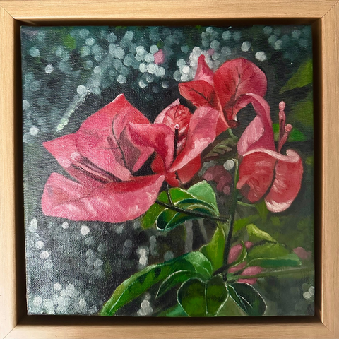 Whispers Of Bougainvillea - Oil Painting - Artezaar.com Online Art Gallery