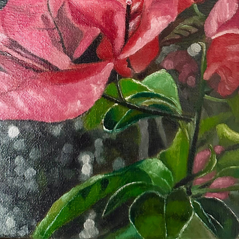 Whispers Of Bougainvillea - Oil Painting - Artezaar.com Online Art Gallery