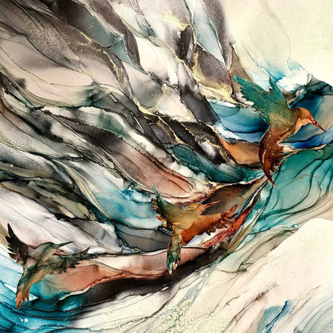 Winds Of Change - Alcohol Inks Painting - Artezaar.com Online Art Gallery