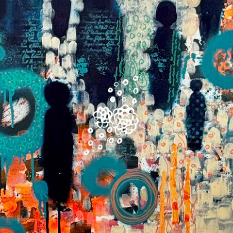 Written Paths Mixed Media Painting Buy Now on Artezaar.com Online Art Gallery Dubai UAE