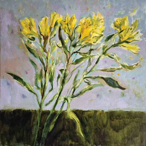 Yellow Alstroemeria Fine Oil Painting Buy Now on Artezaar.com Online Art Gallery Dubai UAE