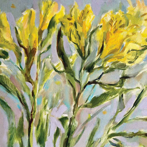 Yellow Alstroemeria Fine Oil Painting Buy Now on Artezaar.com Online Art Gallery Dubai UAE