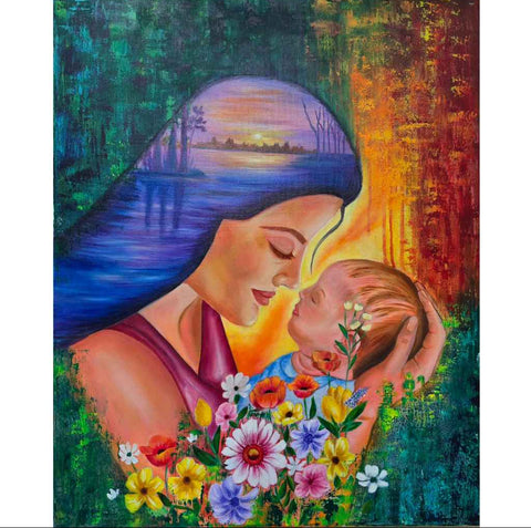 You Are My Light Mixed Media Painting Buy Now on Artezaar.com Online Art Gallery Dubai UAE