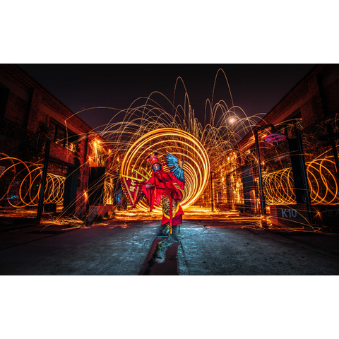 Zhong Kui Patrols The Street - Light Painting Art- Artezaar.com Online Art Gallery