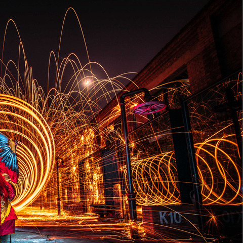 Zhong Kui Patrols The Street - Light Painting Art- Artezaar.com Online Art Gallery