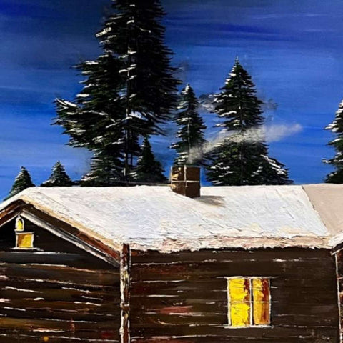 Cottage On The Mountains Oil Painting Buy Now on Artezaar.com Online Art Gallery Dubai UAE