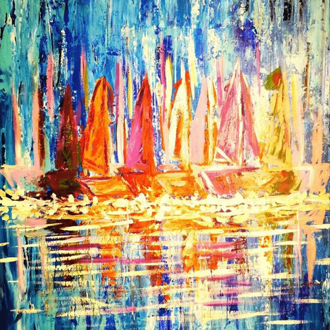 A Sailing Day Acrylic Painting Buy Now on Artezaar.com Online Art Gallery Dubai UAE