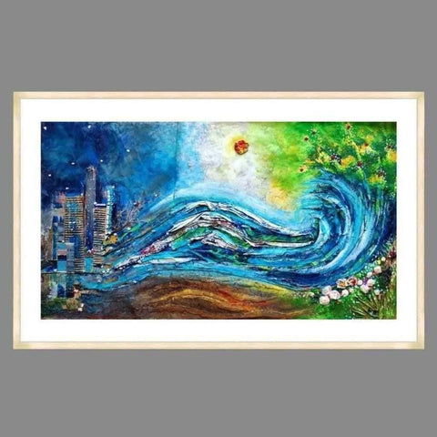 A Wave Of Hope Abstract Mixed Media Painting Buy Now on Artezaar.com Online Art Gallery Dubai UAE