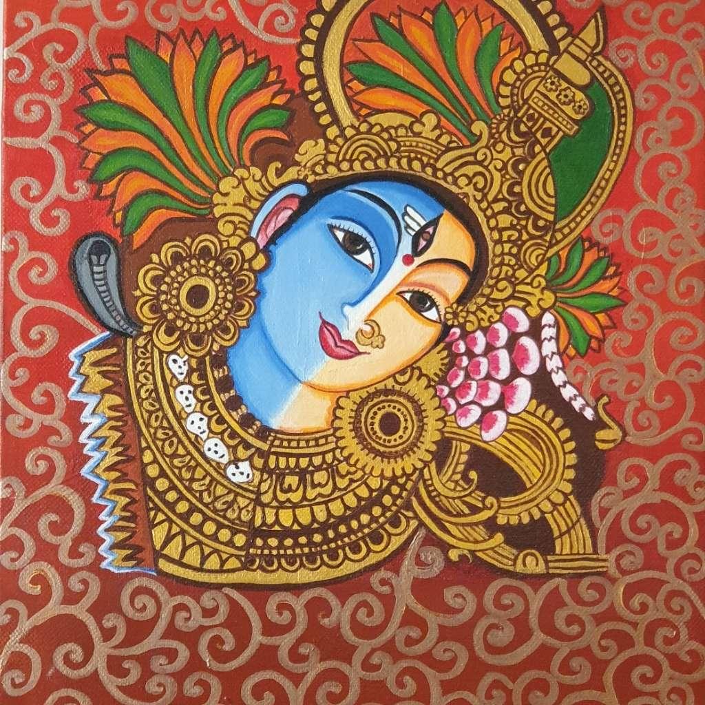 Ardhanarishwar | Acrylic painting | Artezaar.com Art Gallery – Artezaar ...