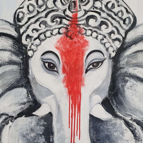 Auspicious Ganesha by Leena Kewlani Acrylic Painting Buy now on artezaar.com Online Art Gallery