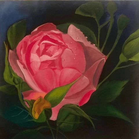 Blooming Rose Fine Art Oil Painting Buy Now on Artezaar.com Online Art Gallery Dubai UAE