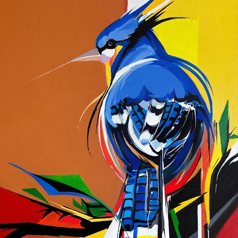 Blue Jay Acrylic Painting Buy Now on Artezaar.com Online Art Gallery Dubai UAE