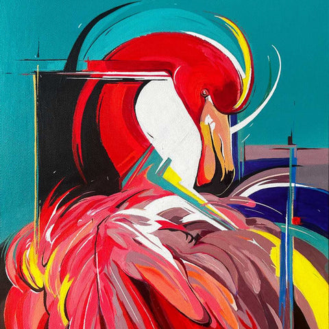 Flamingo Acrylic Painting Buy Now on Artezaar.com Online Art Gallery Dubai UAE