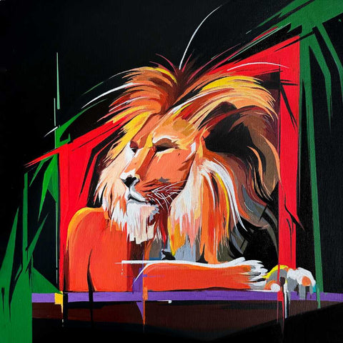 Lion Acrylic Painting Buy Now on Artezaar.com Online Art Gallery Dubai UAE