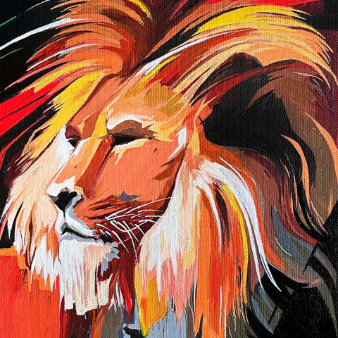 Lion Acrylic Painting Buy Now on Artezaar.com Online Art Gallery Dubai UAE