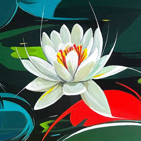Lotus Acrylic Painting Buy Now on Artezaar.com Online Art Gallery Dubai UAE