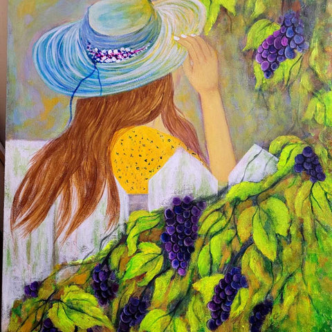 She indulged in to the Nature by Jasmine Rizvi Acrylic painting Buy now on artezaar.com Online Art Gallery