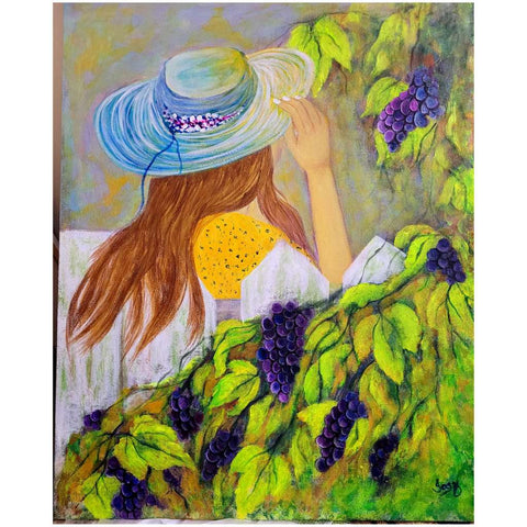 She indulged in to the Nature by Jasmine Rizvi Acrylic painting Buy now on artezaar.com Online Art Gallery