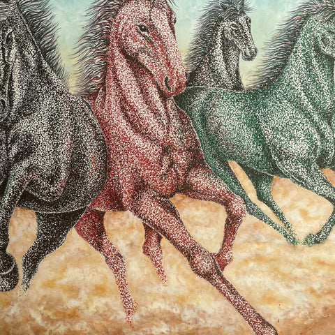 The Arrival Fine Art Mixed Media Painting Buy Now on Artezaar.com Online Art Gallery Dubai UAE