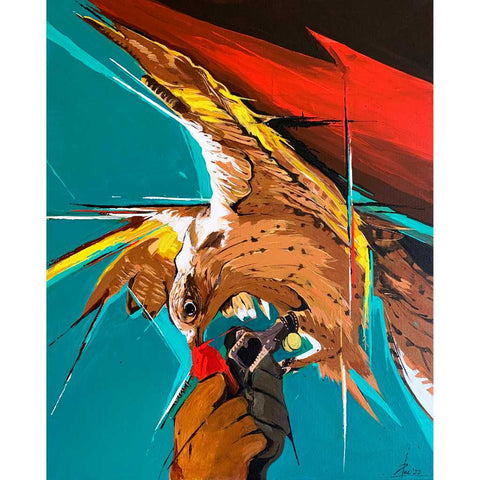 The Falcon Acrylic Painting Buy Now on Artezaar.com Online Art Gallery Dubai UAE