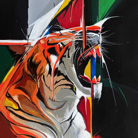 Tiger Acrylic Painting Buy Now on Artezaar.com Online Art Gallery Dubai UAE