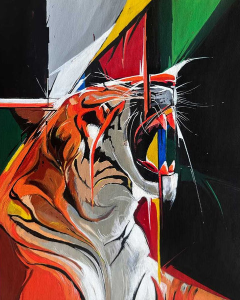 Tiger Acrylic Painting Buy Now on Artezaar.com Online Art Gallery Dubai UAE