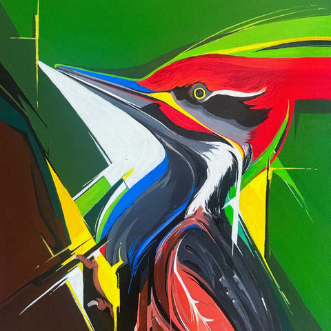 Woodpecker Acrylic Painting Buy Now on Artezaar.com Online Art Gallery Dubai UAE