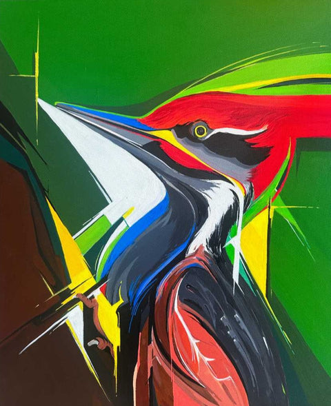 Woodpecker Acrylic Painting Buy Now on Artezaar.com Online Art Gallery Dubai UAE