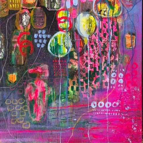 Blossoming Dawn Mixed Media Painting Buy Now on Artezaar.com Online Art Gallery Dubai UAE