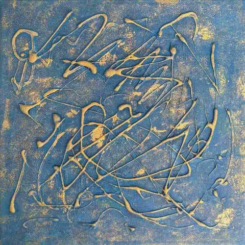 Blue Gold Acrylic Painting Buy Now on Artezaar.com Online Art Gallery Dubai UAE