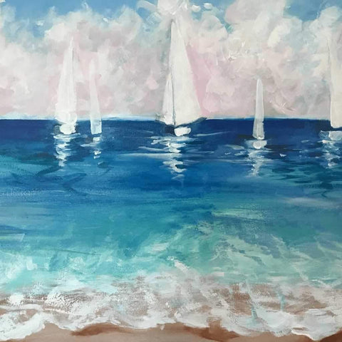 Boats Acrylic Painting Buy Now Artezaar.com Online Art Gallery Dubai UAE