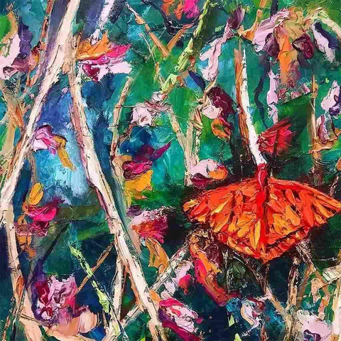 Butterfly Landscape Oil Painting Buy Now on Artezaar.com Online Art Gallery Dubai UAE
