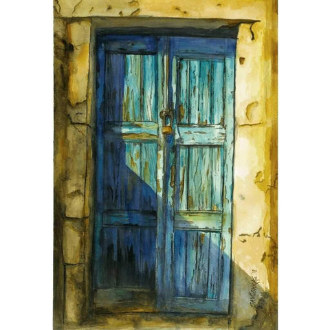 Cerulean Door Watercolor Painting Buy Now on Artezaar.com Online Art Gallery Dubai UAE