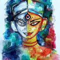 Durga Watercolor Painting Buy Now on Artezaar.com Online Art Gallery Dubai UAE