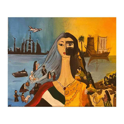 Emirati Women Ambition And Inspiration Abstract Acrylic Painting Buy Now on Artezaar.com Online Art Gallery Dubai UAE