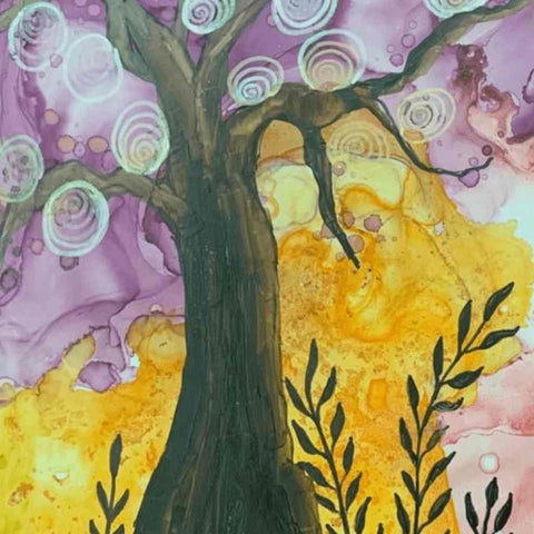 Enchanted Tree Mixed Media Painting Buy Now on Artezaar.com Online Art Gallery Dubai UAE