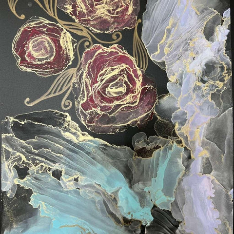 Floating Roses by Rashida Golwala Buy now on artezaar.com Online Art Gallery