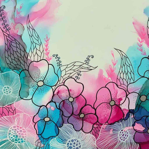 Flower Doodles Oil Painting Buy Now on Artezaar.com Online Art Gallery Dubai UAE