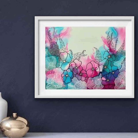 Flower Doodles Oil Painting Buy Now on Artezaar.com Online Art Gallery Dubai UAE