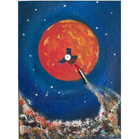 From Desert To Mars Abstract Acrylic Painting Buy Now on Artezaar.com Online Art Gallery Dubai UAE